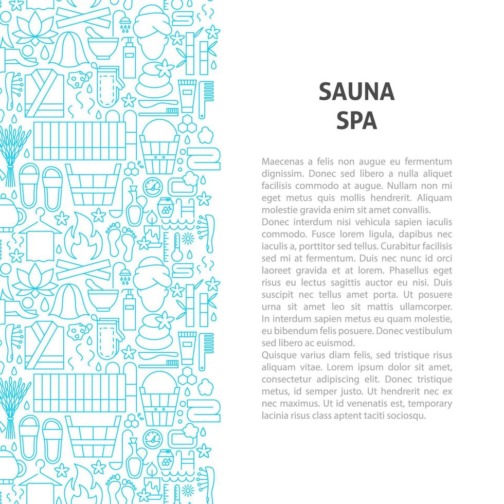 sauna spa lijnpatroon concept vector