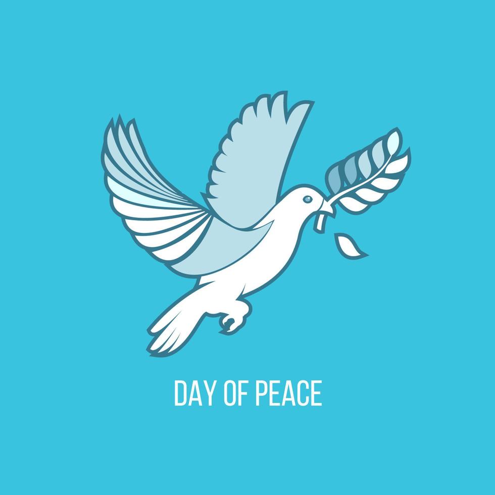 internationale dag van de vrede. de duif van peace.vector logo van een witte duif en een olijftak. vector