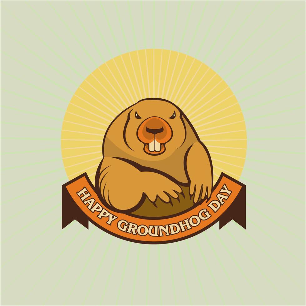 groundhog dag. lente. vectorillustratie. vector