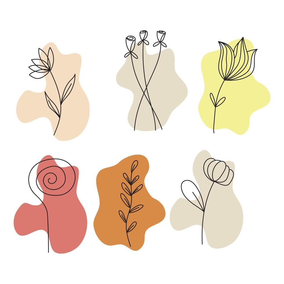 Boheemse bloemen vormen kleurenpallet vector illustratie splash abstract object
