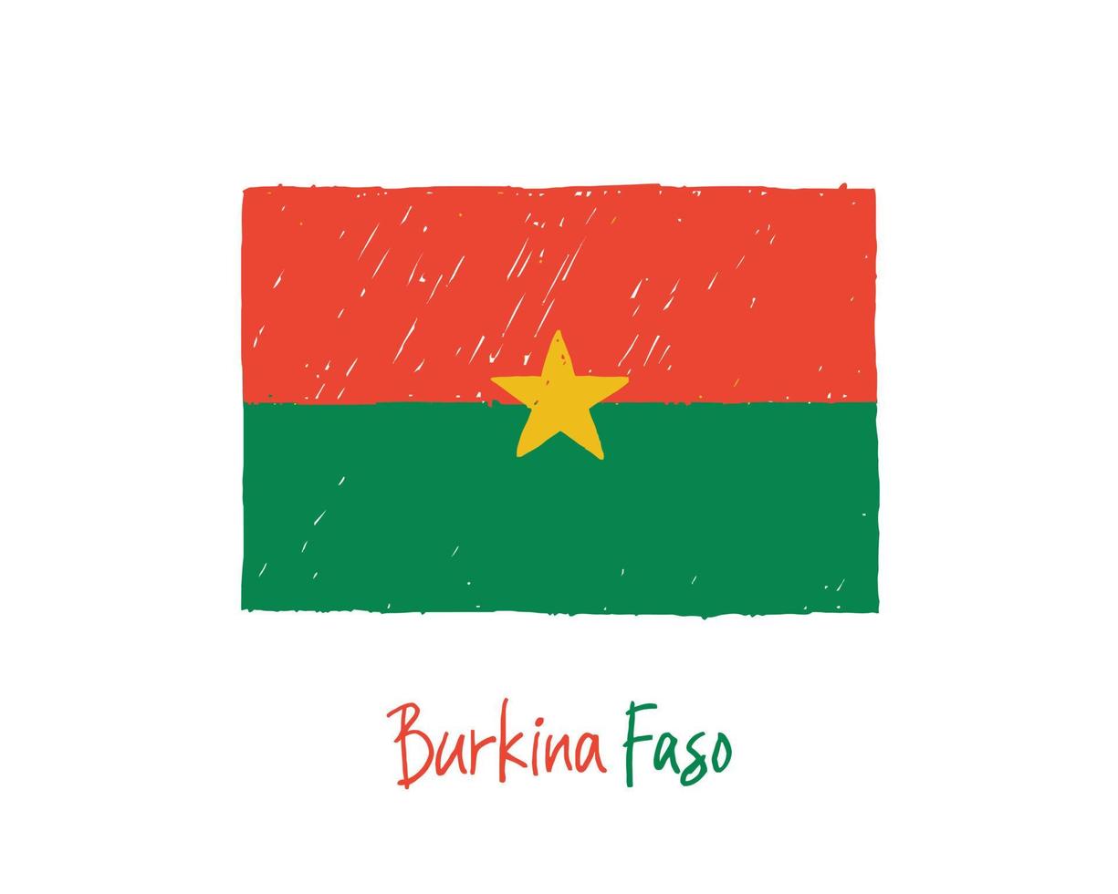 Burkina Faso vlag realistische marker of potlood kleurenschets vector