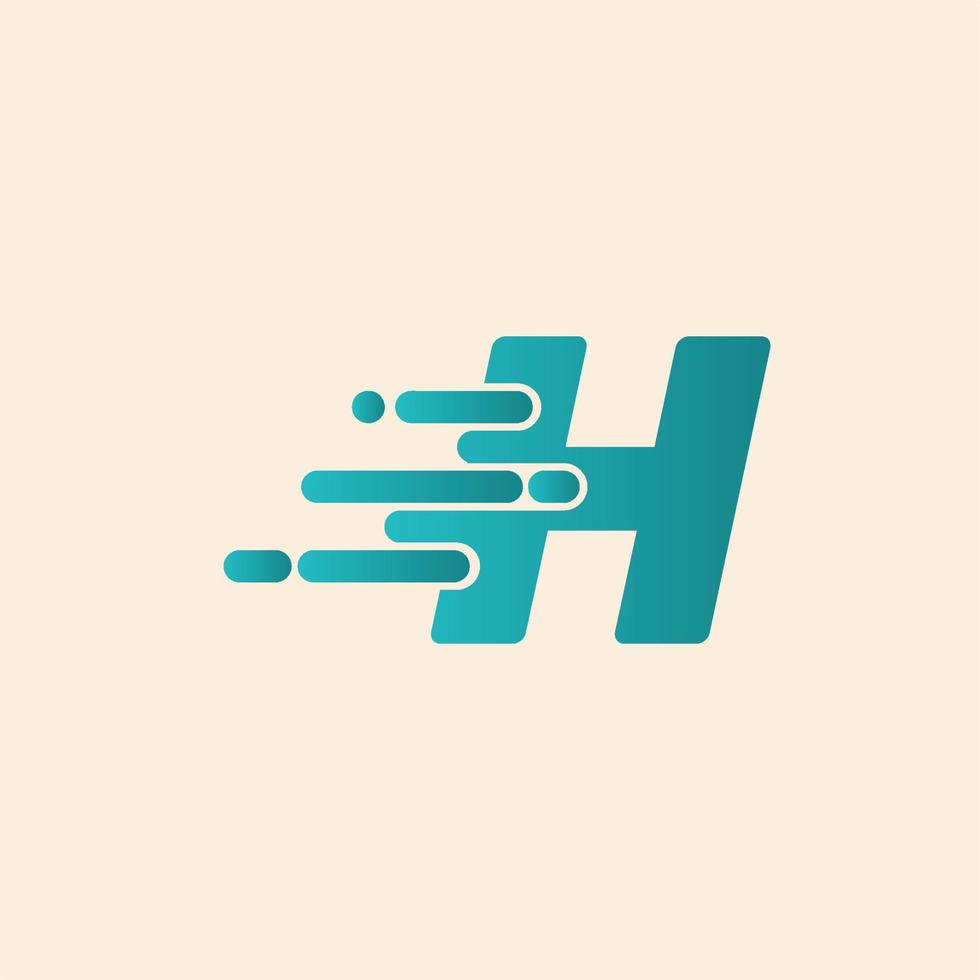 eerste letter h hoge snelheid logo ontwerpsjabloon. drop icoon vector