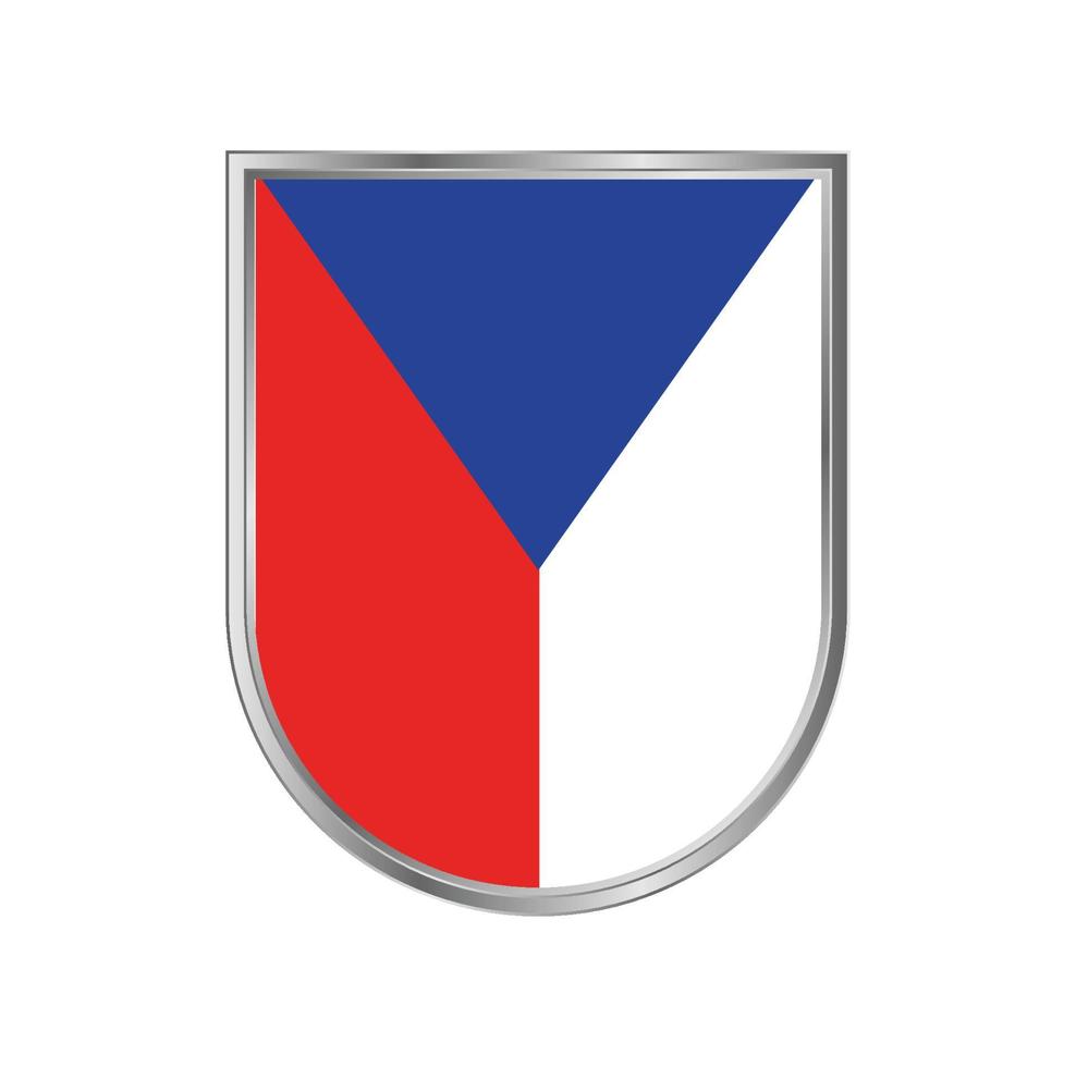 Tsjechische vlag met zilveren frame vectorontwerp vector