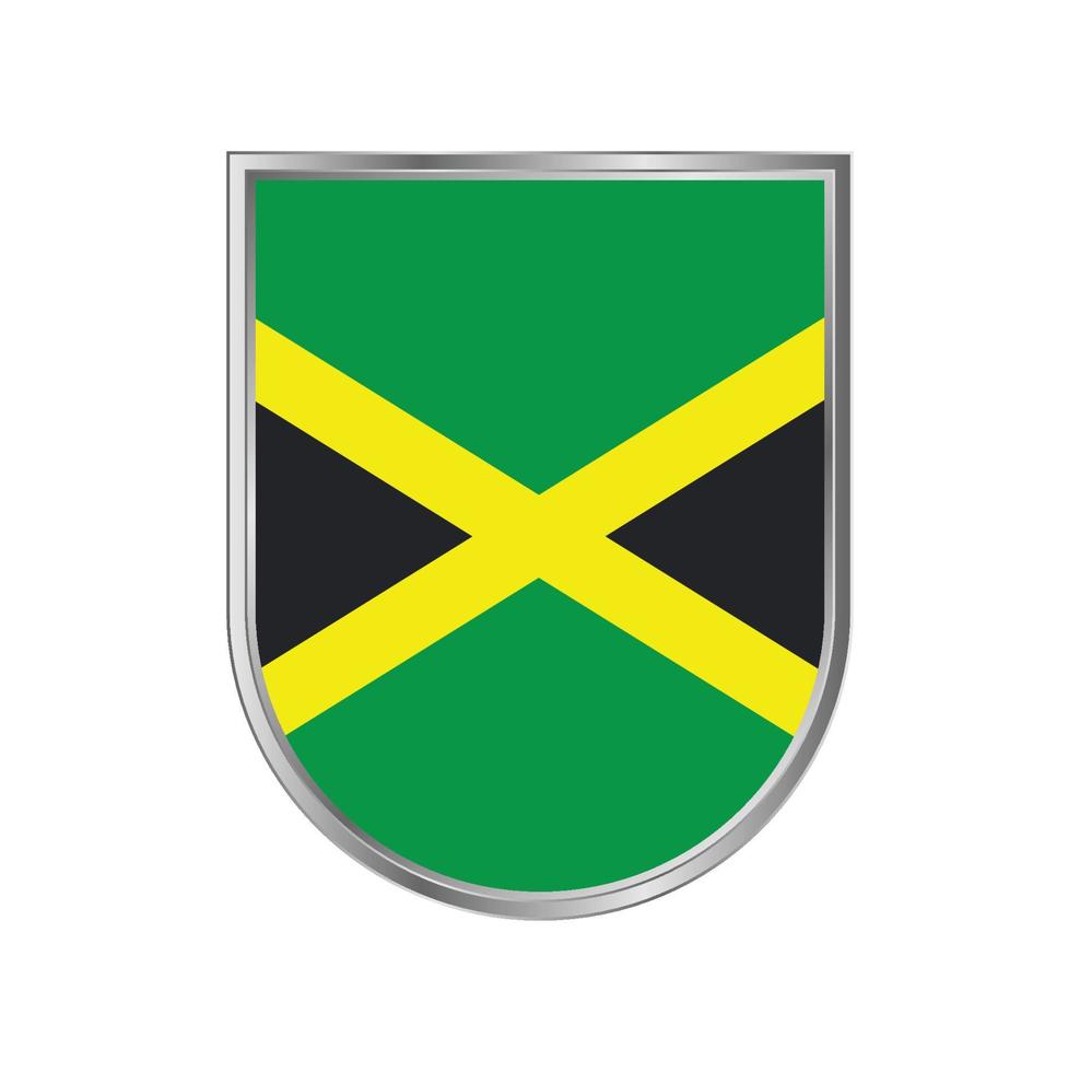 Jamaica vlag met zilveren frame vector design