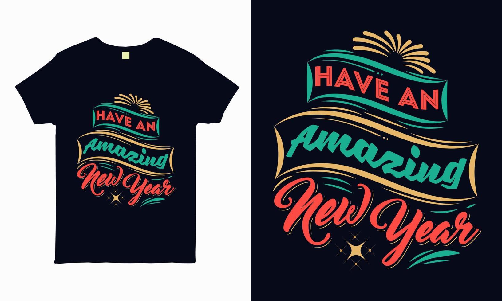 typografie over nieuwjaarsviering voor t-shirt. sticker, mok vector