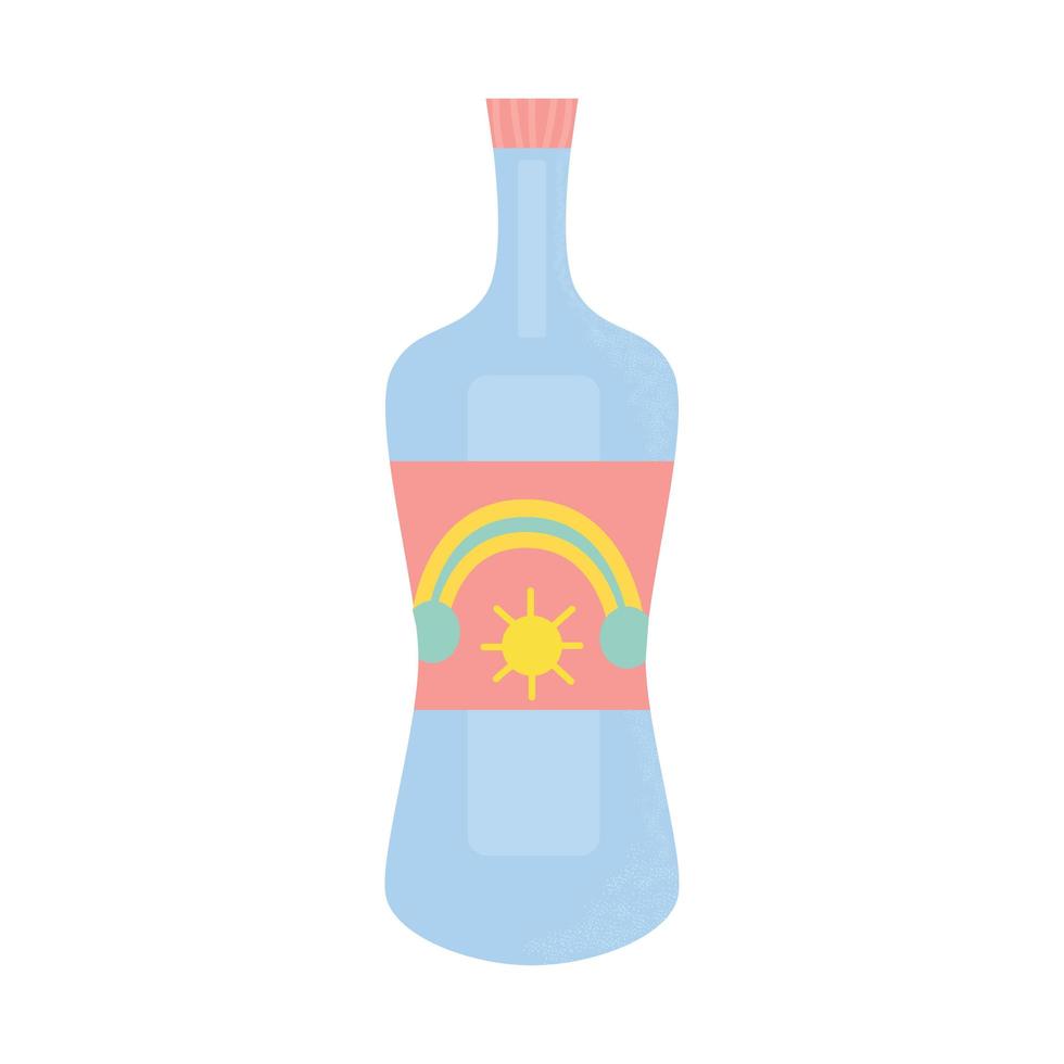 fles martini, een andere alcoholische drank of water. feest, café, restaurant of clubelement. alcoholcocktail met vermout. vectorillustratie, geïsoleerd op een witte achtergrond. vector