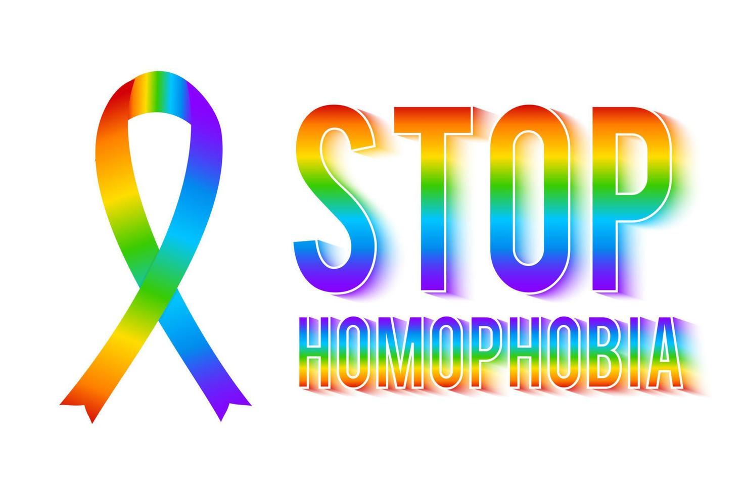 stop homofobie vectorillustratie. regenboog lint. LGBT gemeenschap symbool. Gay Pride. internationaal tegen homofobie day.design sjabloon voor banners, websites, sociale media enz. vector