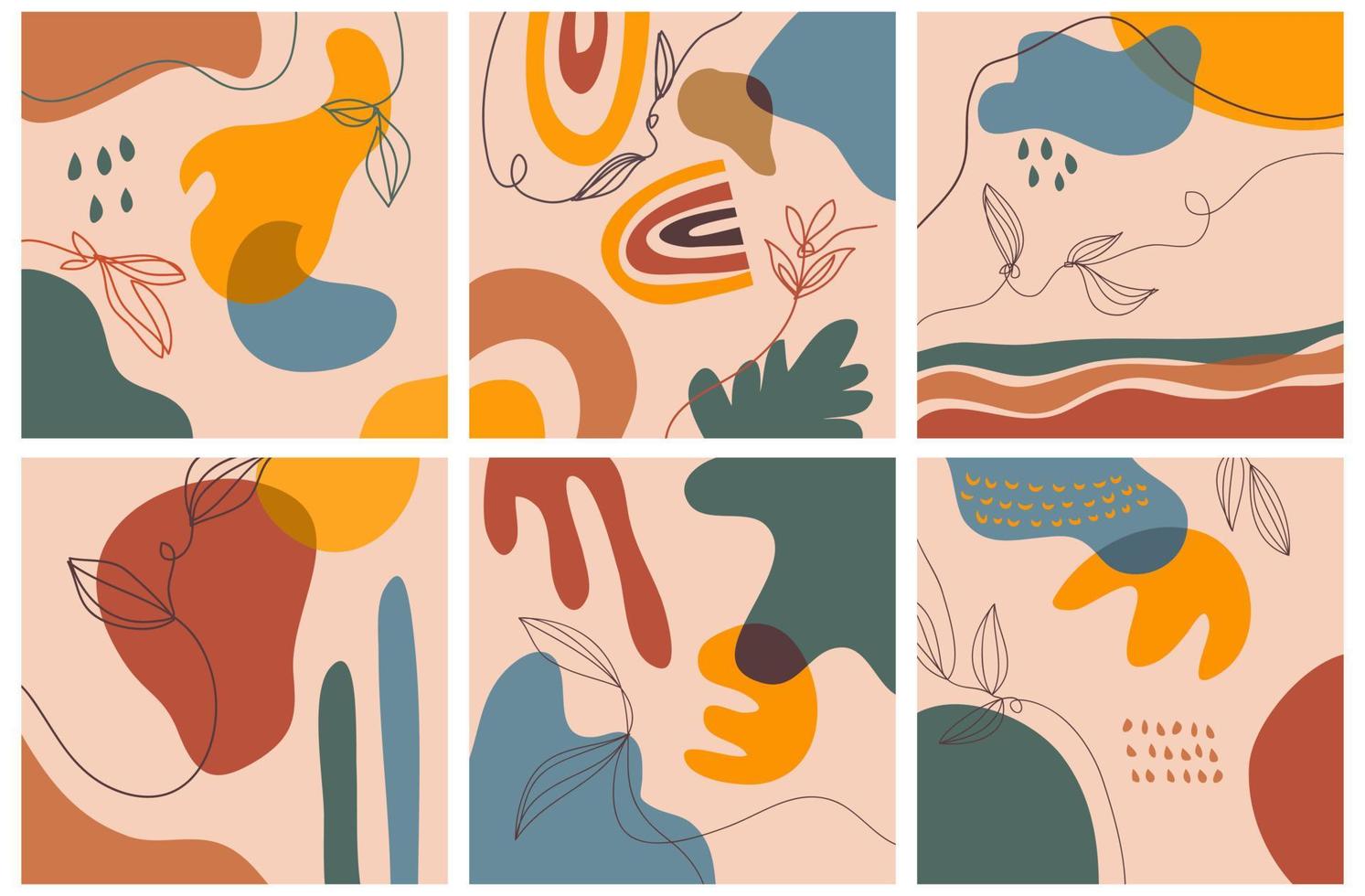 handgetekende verschillende vormen en doodle-objecten met kleuren. abstract eigentijds modern trendy. vector illustratie