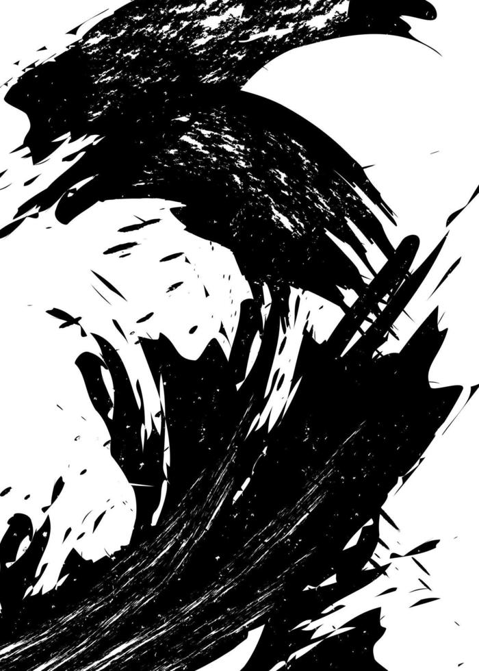 zwart-wit abstracte kunst achtergrond. sjabloon penseelstreek elementen met schilderij posterontwerp. vector