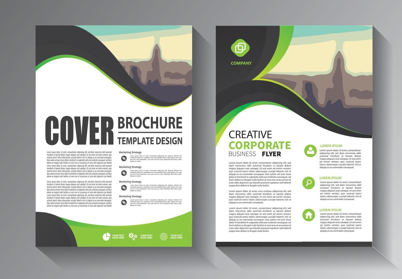 flyer zakelijke sjabloon voor brochure en jaarverslag met modern idee vector