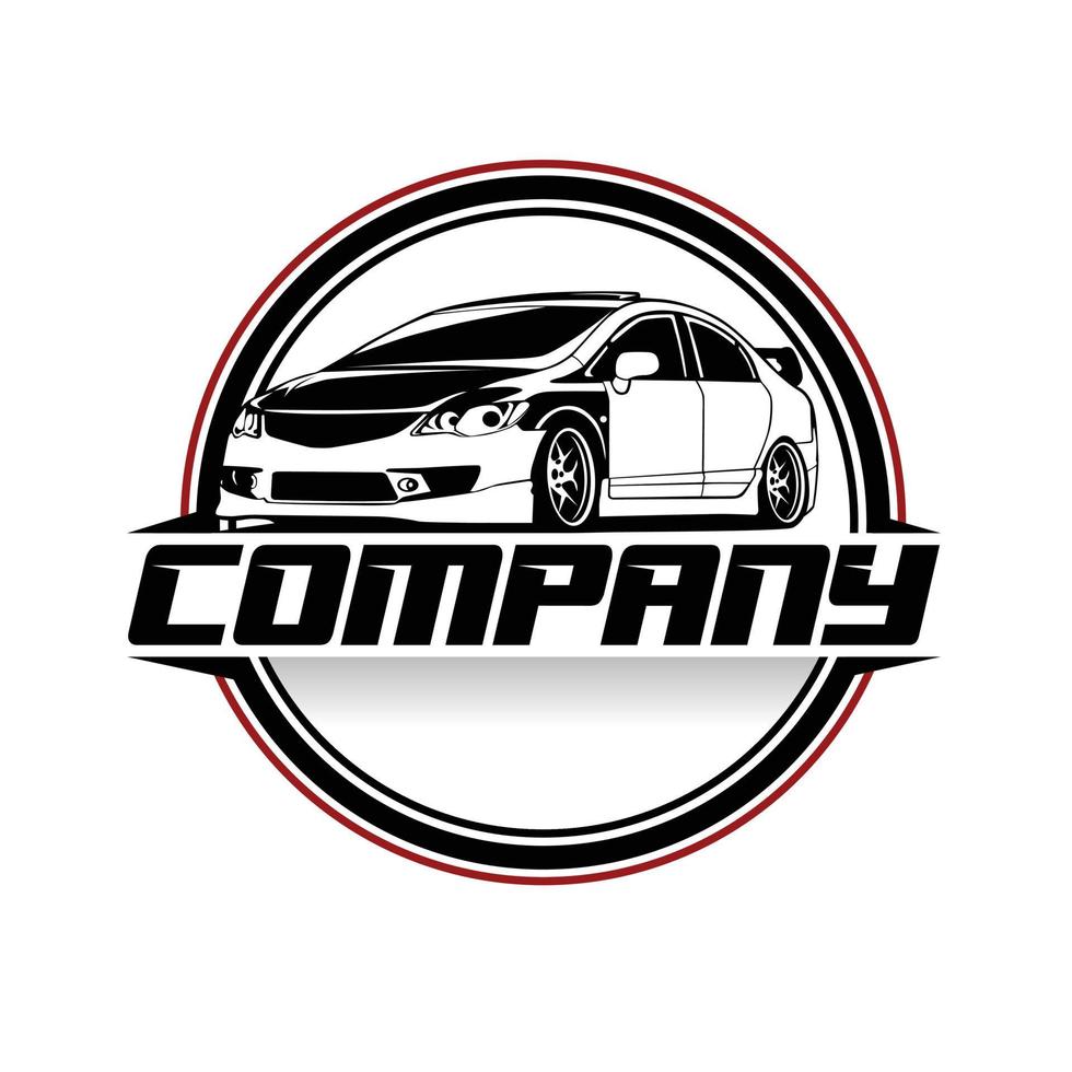 auto logo-ontwerp met concept sportwagen pictogram silhouet vector