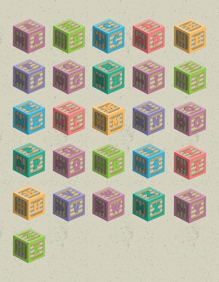 abecedary kubussen speelgoed voor kinderen vector