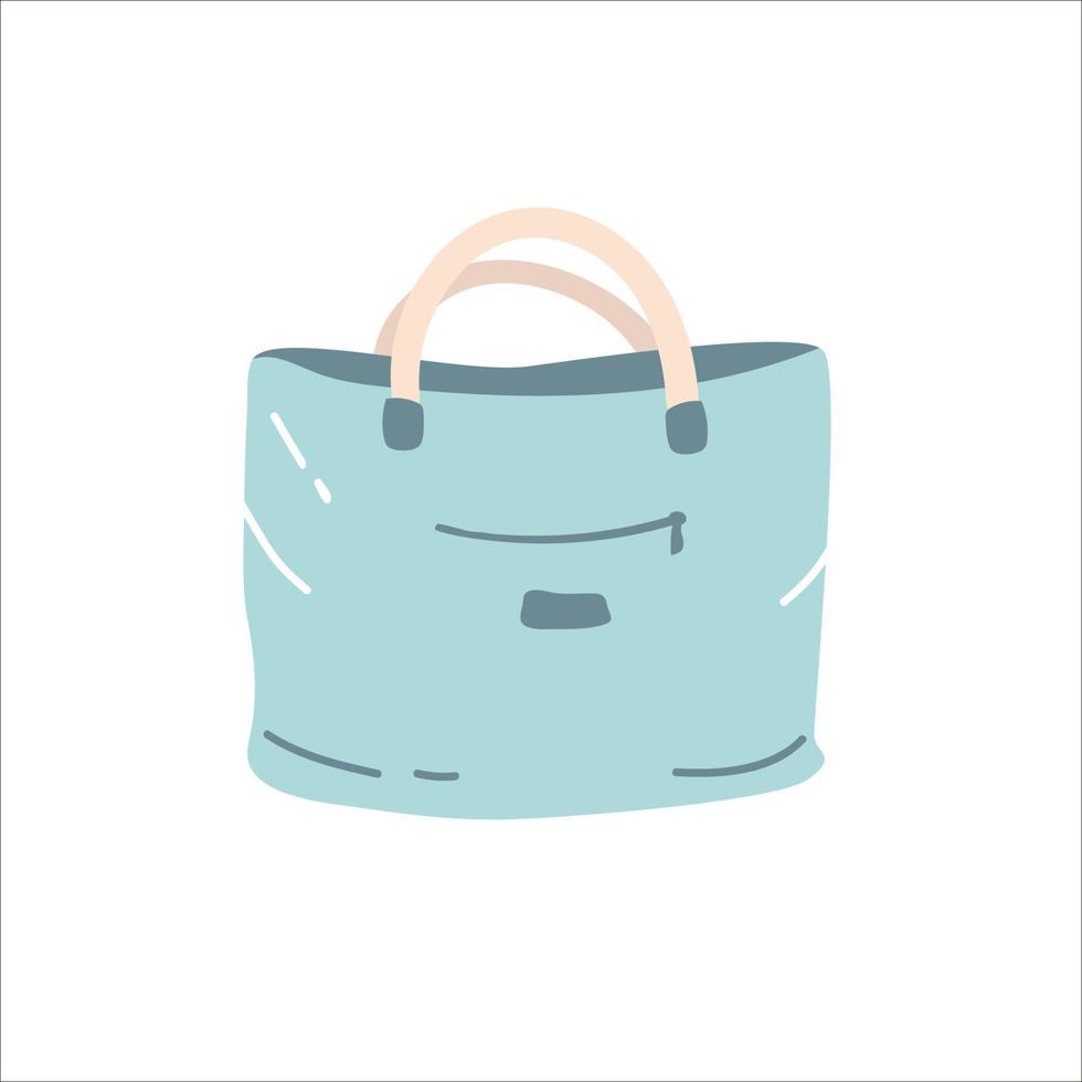 vrouw blauwe tas designer handtas. modieuze vrouwelijke accessoires van verschillende soorten. trendy handtas voor vrouwen geïsoleerd op een witte achtergrond. vector