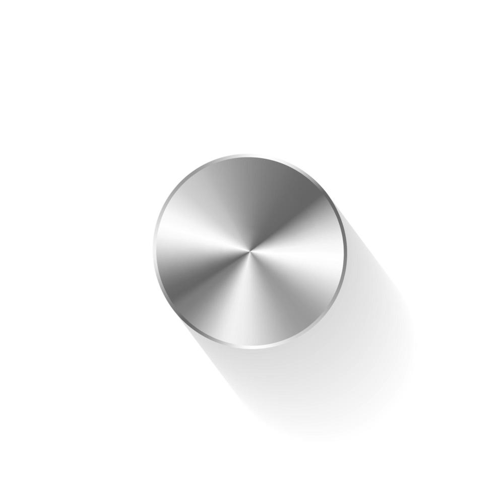 realistische ronde knop. metalen knop geïsoleerd op een witte achtergrond. vector. vector