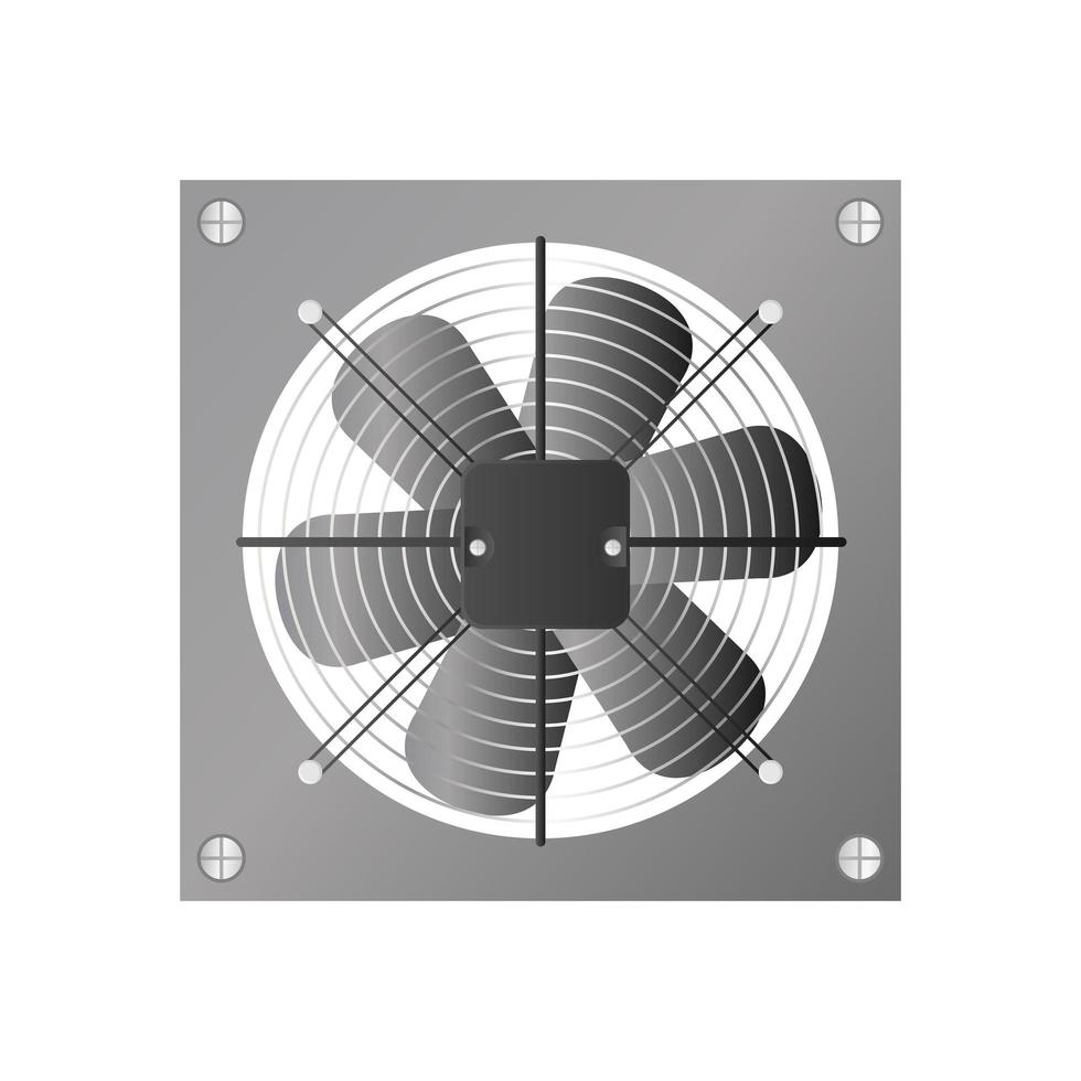 afzuigventilator in realistische stijl. ventilator, koeler voor de computer. geïsoleerd. vector. vector