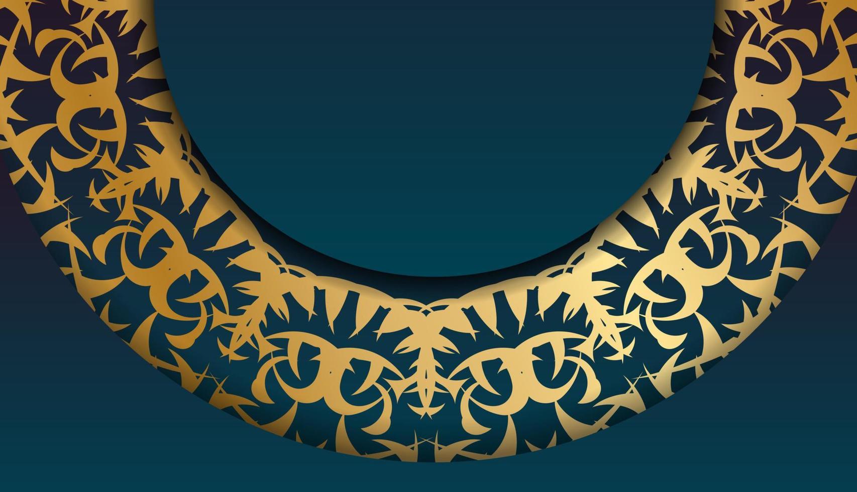 blauwe gradiëntbanner met abstract gouden patroon voor ontwerp onder uw logo vector