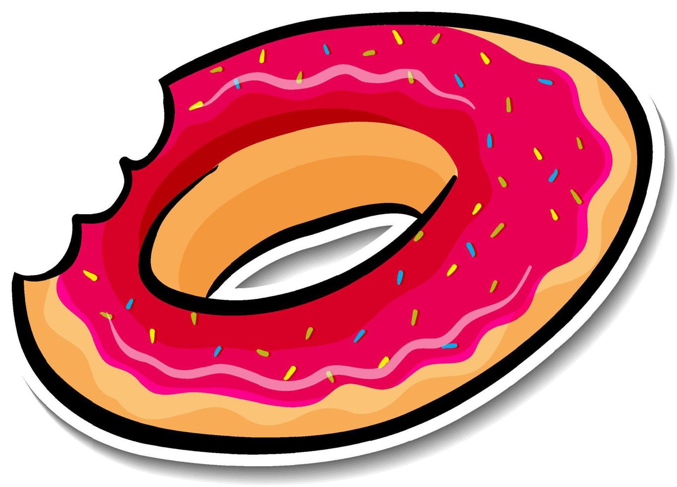 aardbeidoughnut in cartoonstijl vector