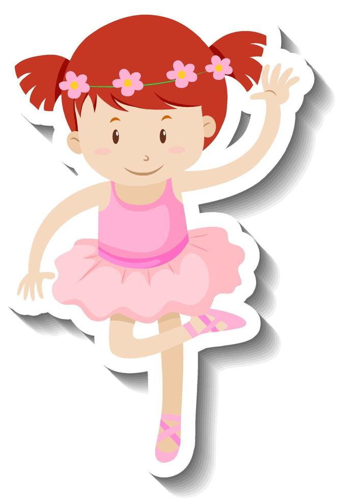 kleine ballerina stripfiguur vector