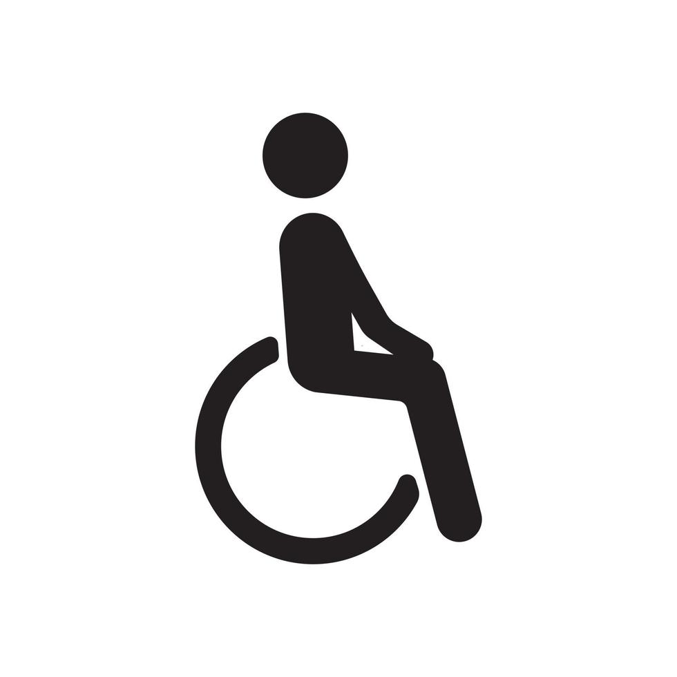 gehandicapte persoon op rolstoel. handicap pictogram. ongeldig op roze rolstoel voor parkeerbord. vector