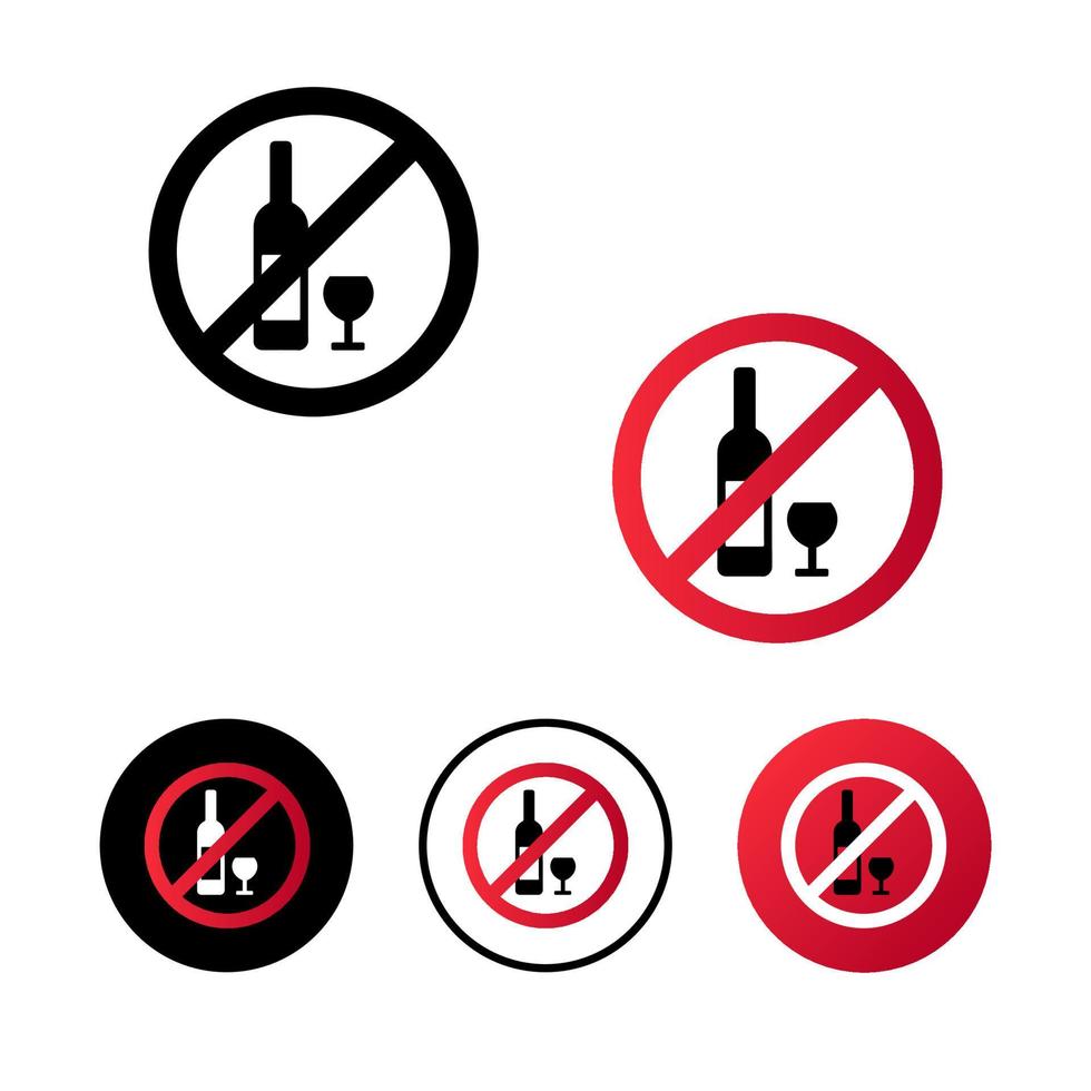 abstracte geen alcohol pictogram illustratie vector