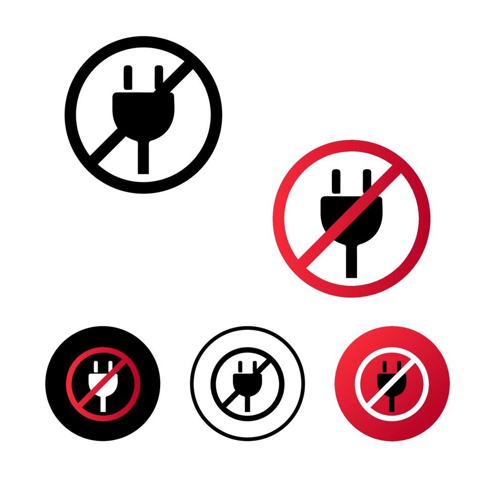 abstracte geen elektrische stekker pictogram illustratie vector