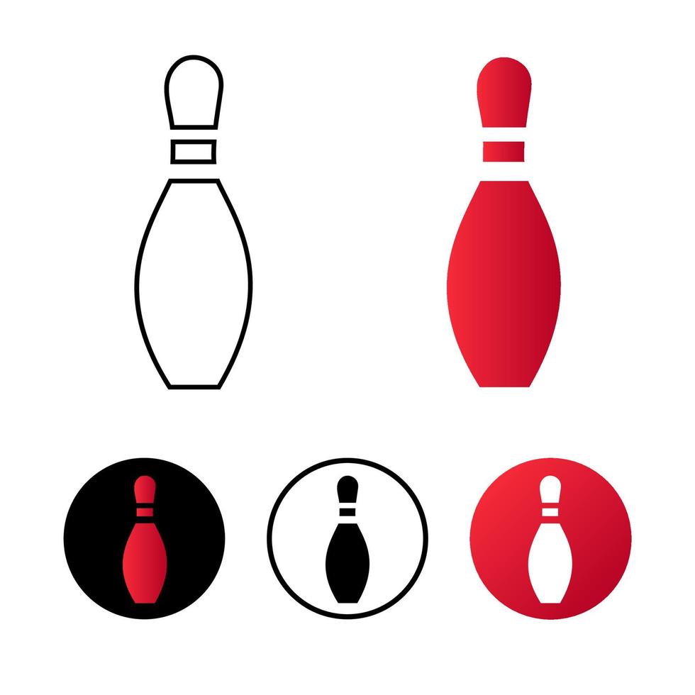 abstracte bowling pinnen pictogram illustratie vector