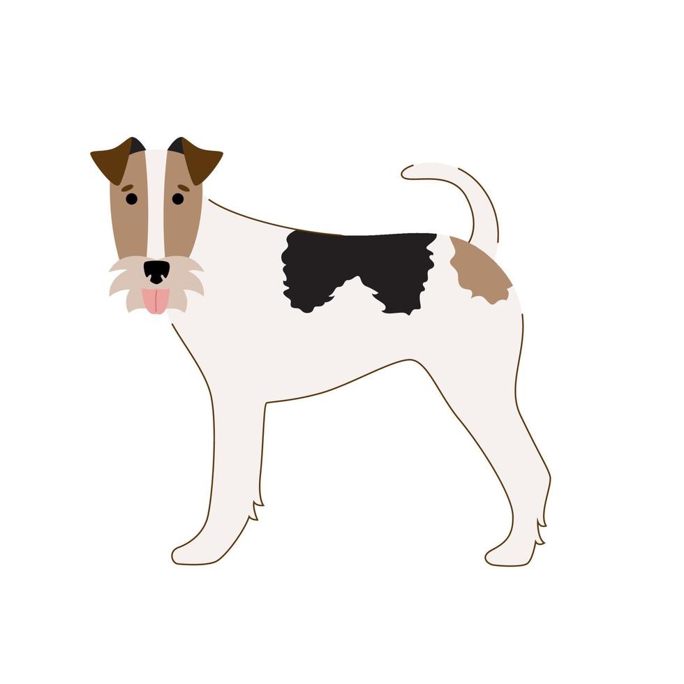 draad fox terrier geïsoleerd op een witte achtergrond. vectorillustratie van een hond vector