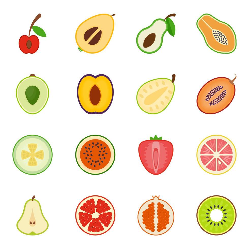 trendy fruitelementen vector