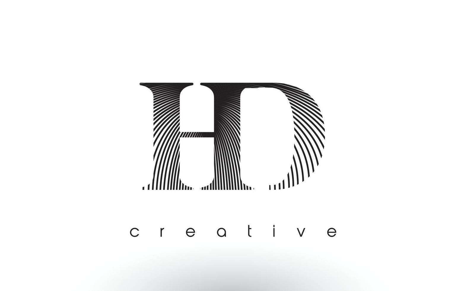 hd-logo-ontwerp met meerdere lijnen en zwart-witte kleuren. vector