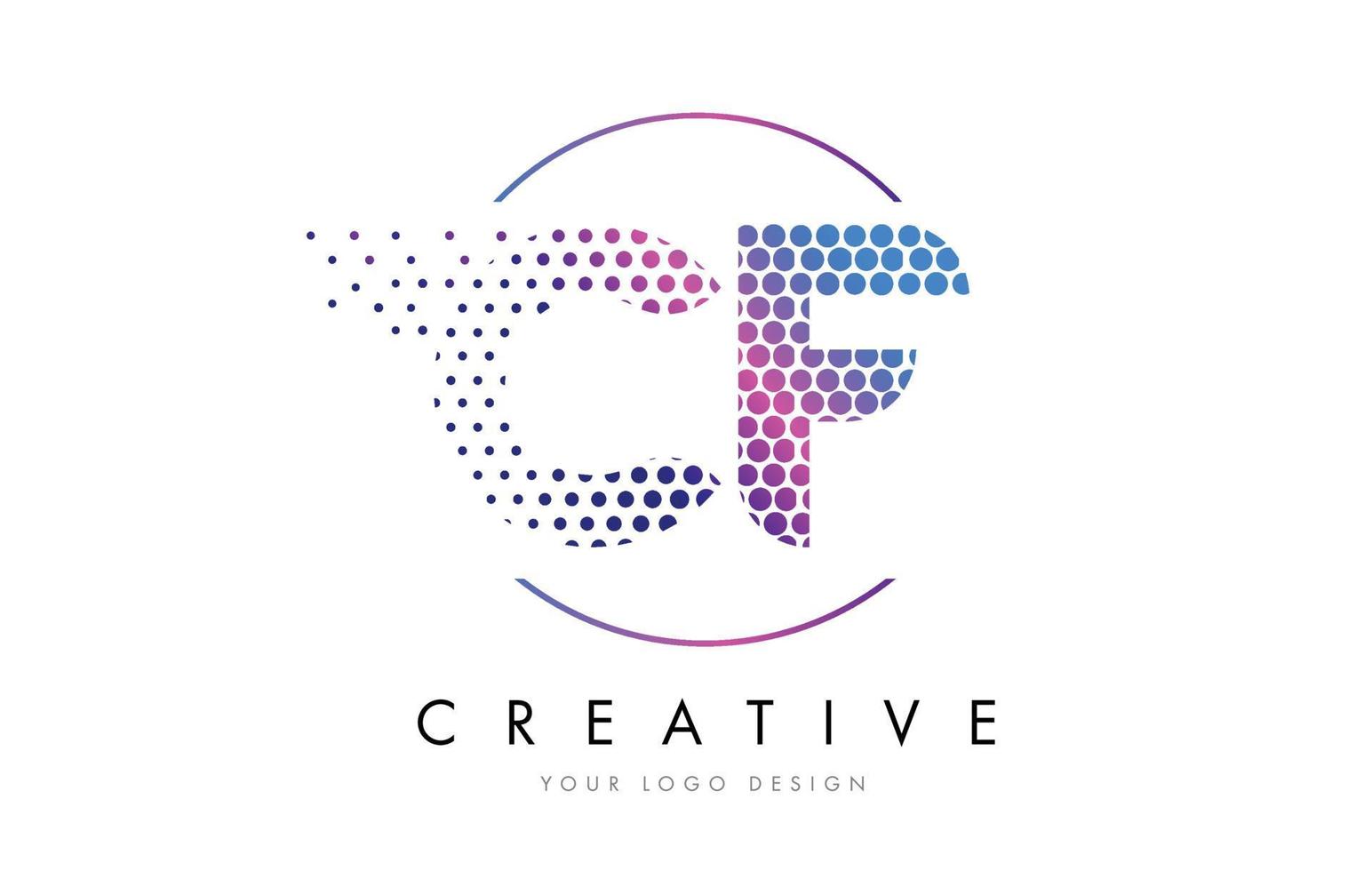 cf cf roze magenta gestippelde zeepbel brief logo ontwerp vector