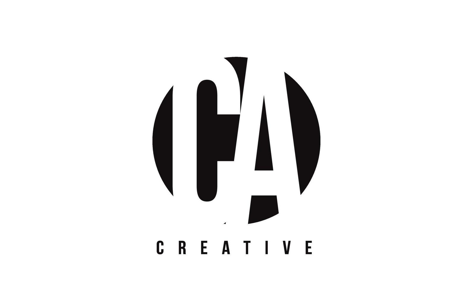 ca ca witte letter logo ontwerp met cirkel achtergrond. vector