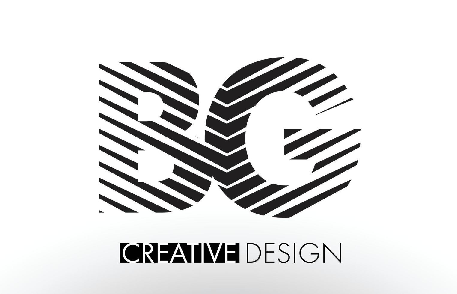 bg bg lijnen letterontwerp met creatieve elegante zebra vector