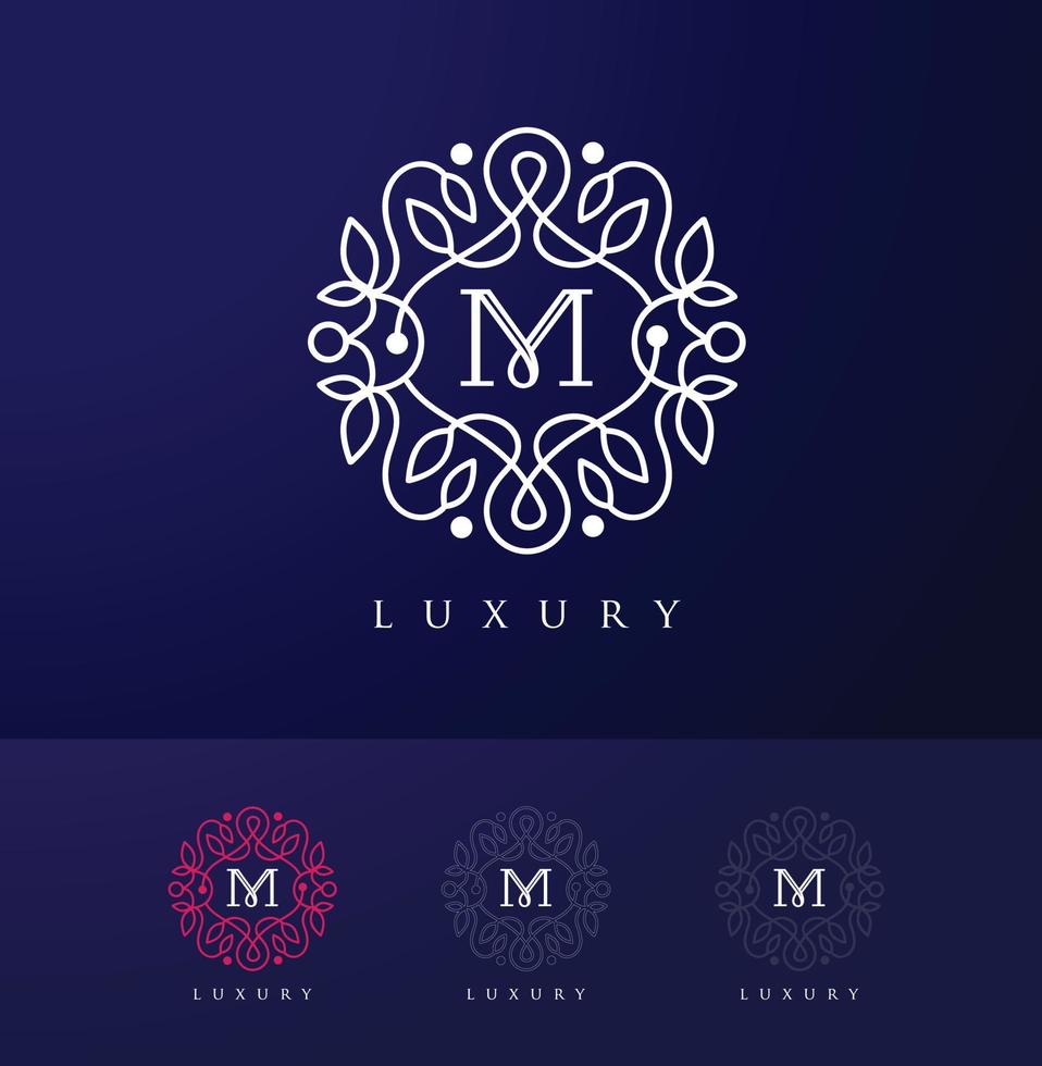 luxe m letter ontwerp monogram vector