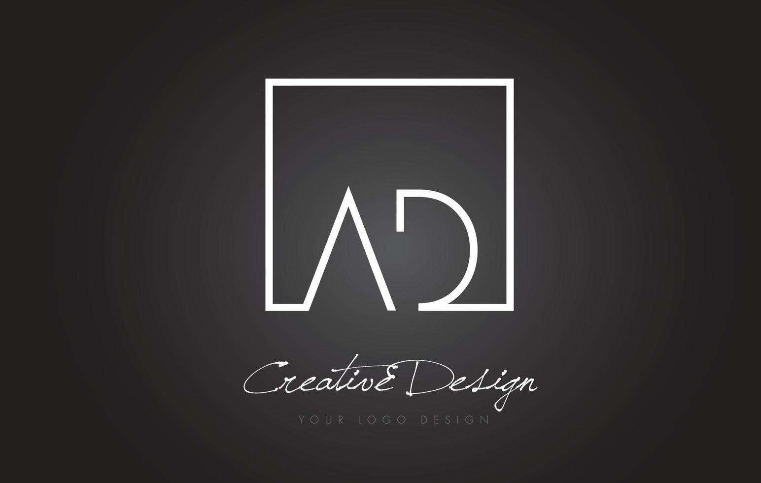 advertentie vierkant frame letter logo-ontwerp met zwarte en witte kleuren. vector