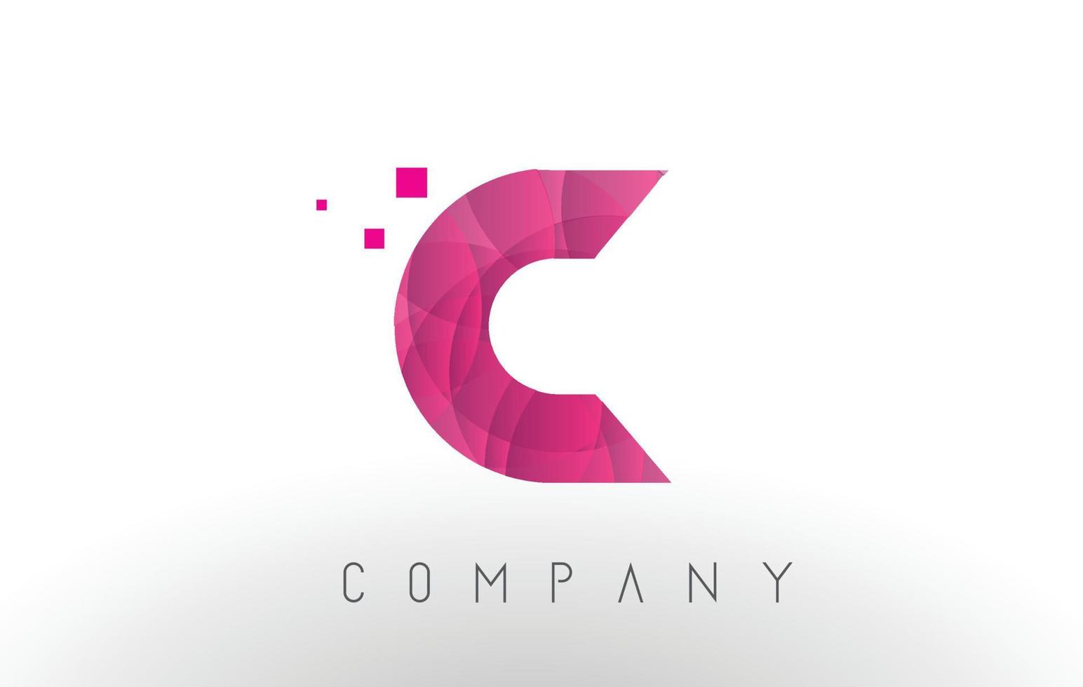 c letter logo-ontwerp met patroon van paarse stippen. vector