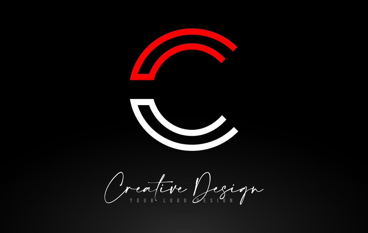 monogram c brief logo ontwerp met creatieve lijnen pictogram ontwerp vector. vector