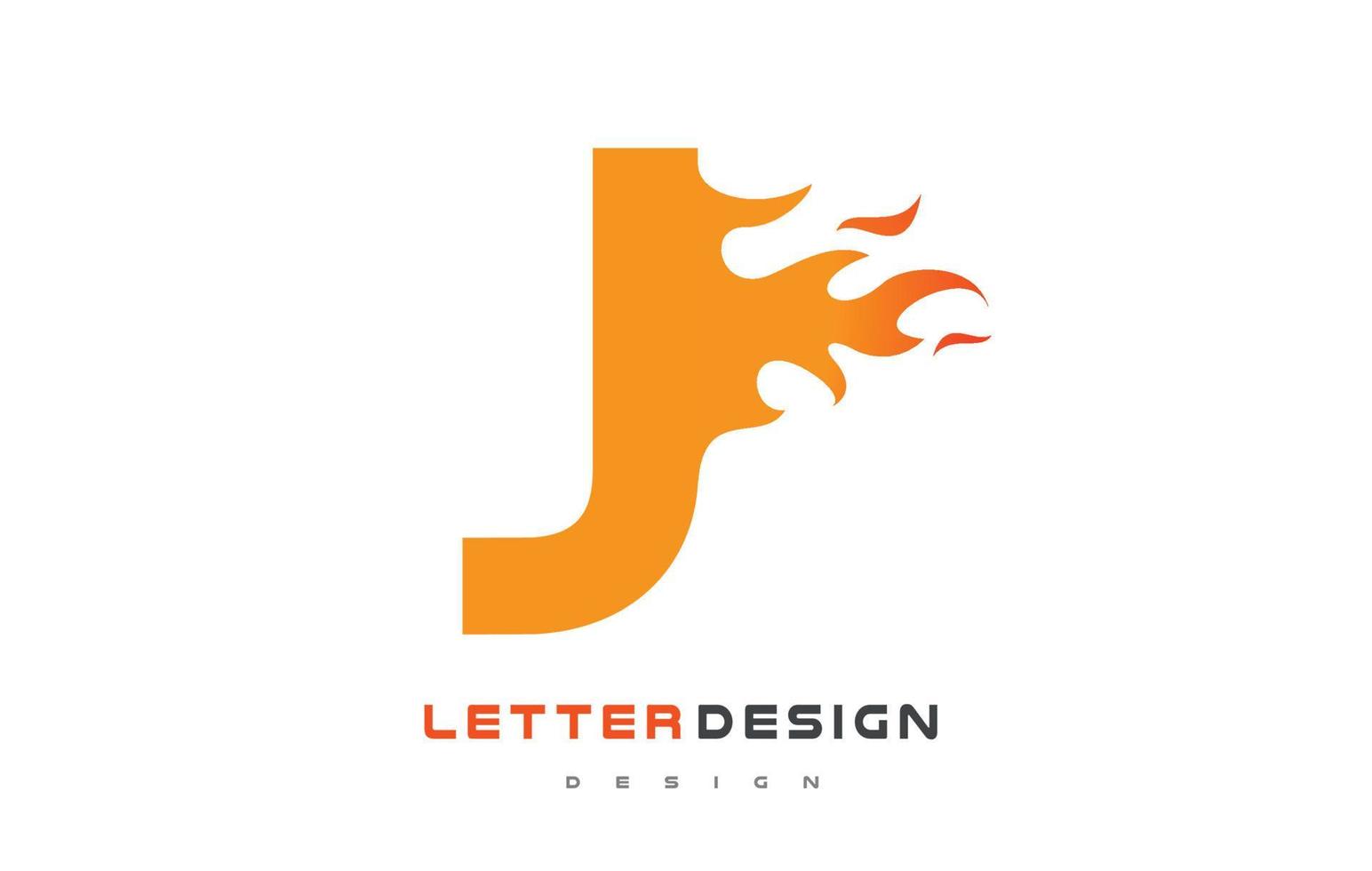 j brief vlam logo ontwerp. brand logo belettering concept. vector