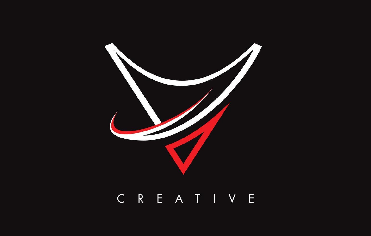 v brief ontwerp logo. letter v pictogram logo met moderne swoosh vector