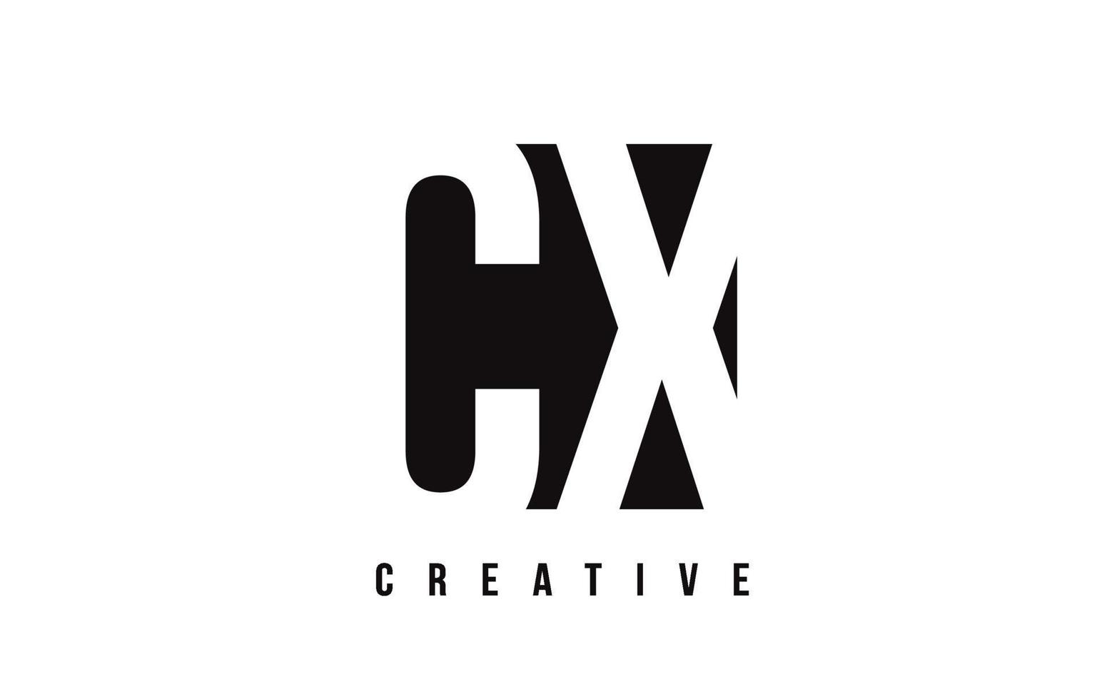 cx cx witte letter logo-ontwerp met zwart vierkant. vector