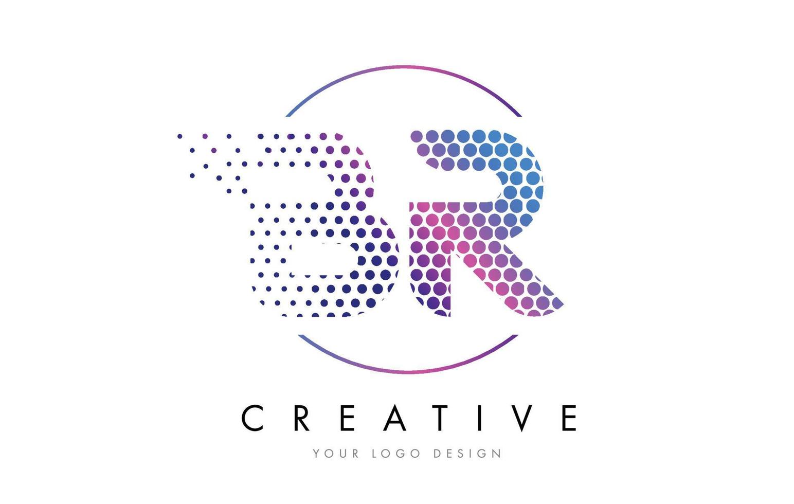 br br roze magenta gestippelde zeepbel brief logo ontwerp vector