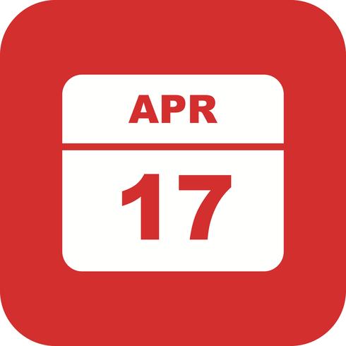 17 april Datum op een eendaagse kalender vector