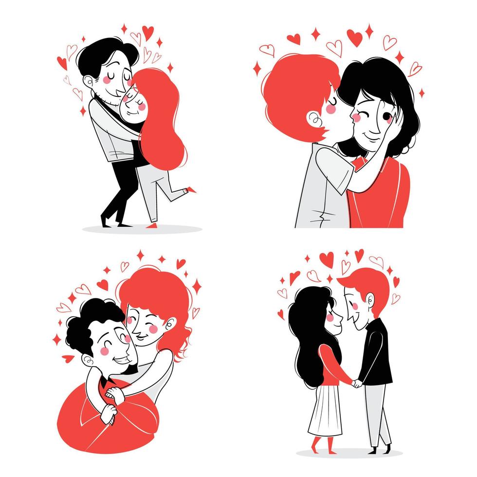 Valentijnsdag paar karakters concept vector