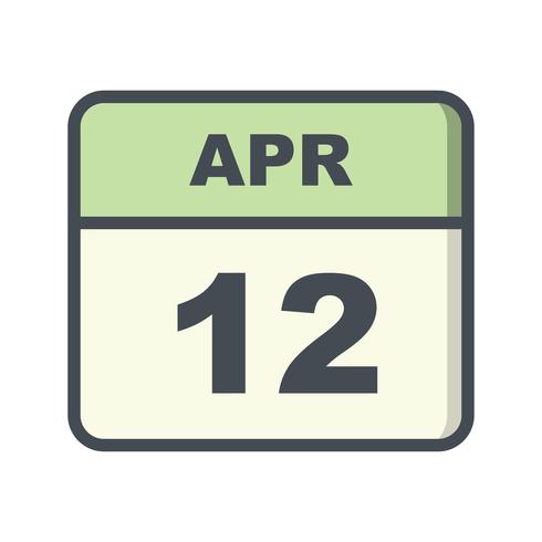 12 april Datum op een eendaagse kalender vector