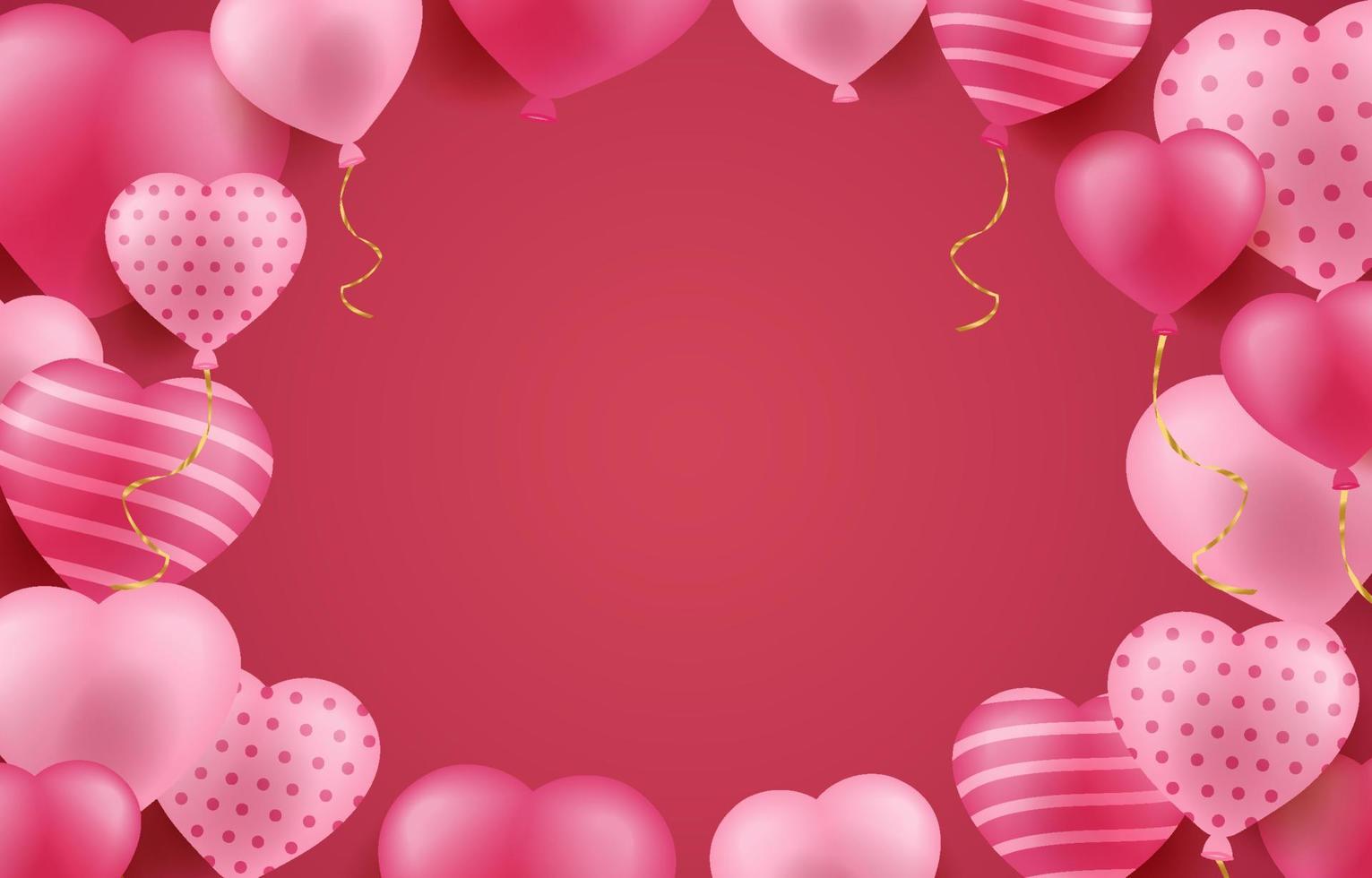 luxe valentijn achtergrond met hart ballonnen vector
