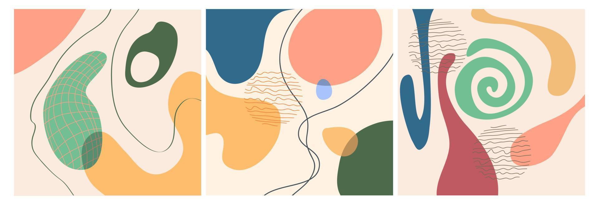 met de hand getekend verschillende vormen en objecten voor de achtergrond. set van doodle abstracte hedendaagse moderne trendy. vector illustratie