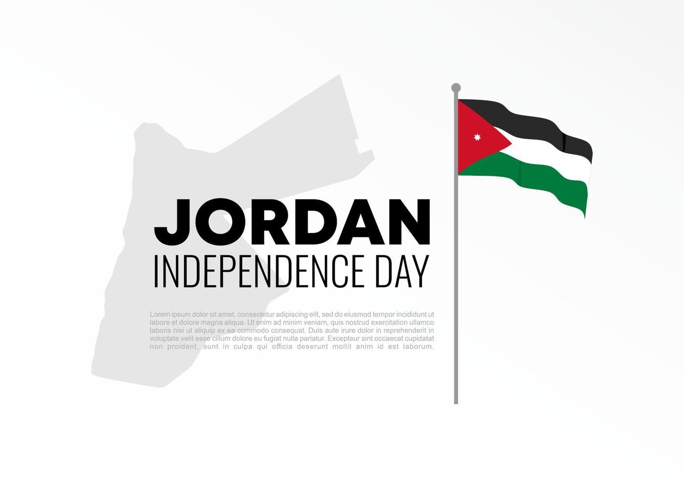 Jordan onafhankelijkheidsdag voor nationale viering op 25 mei. vector