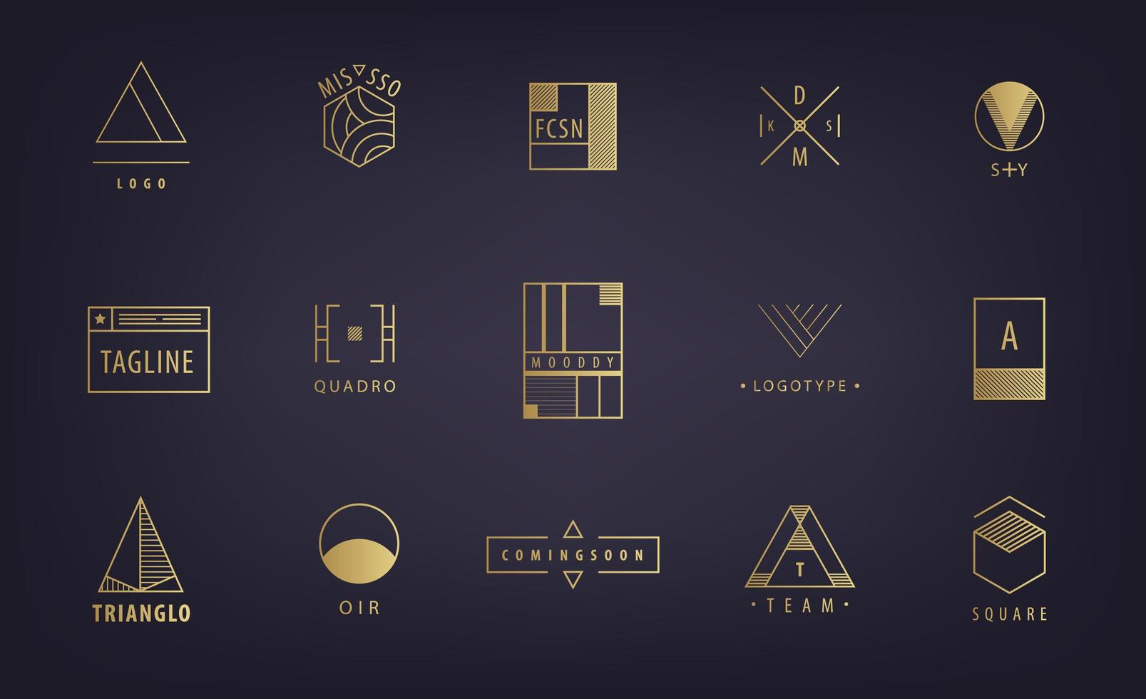 vector set van abstracte geometrische logo's. formulieren, badges met tekstruimte