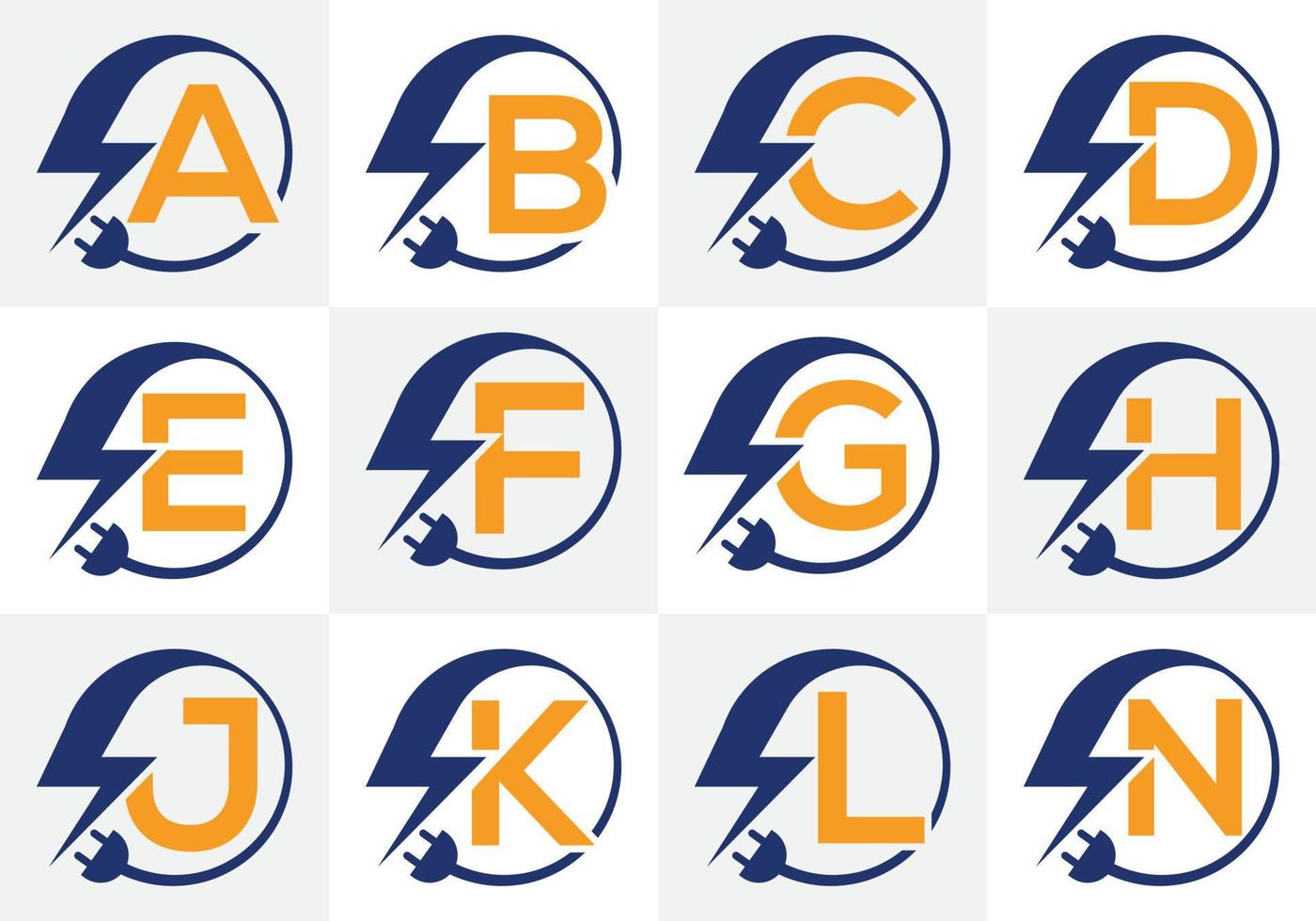 elektriciteit logo sjabloon verlichting bout teken symbool. vector icon set