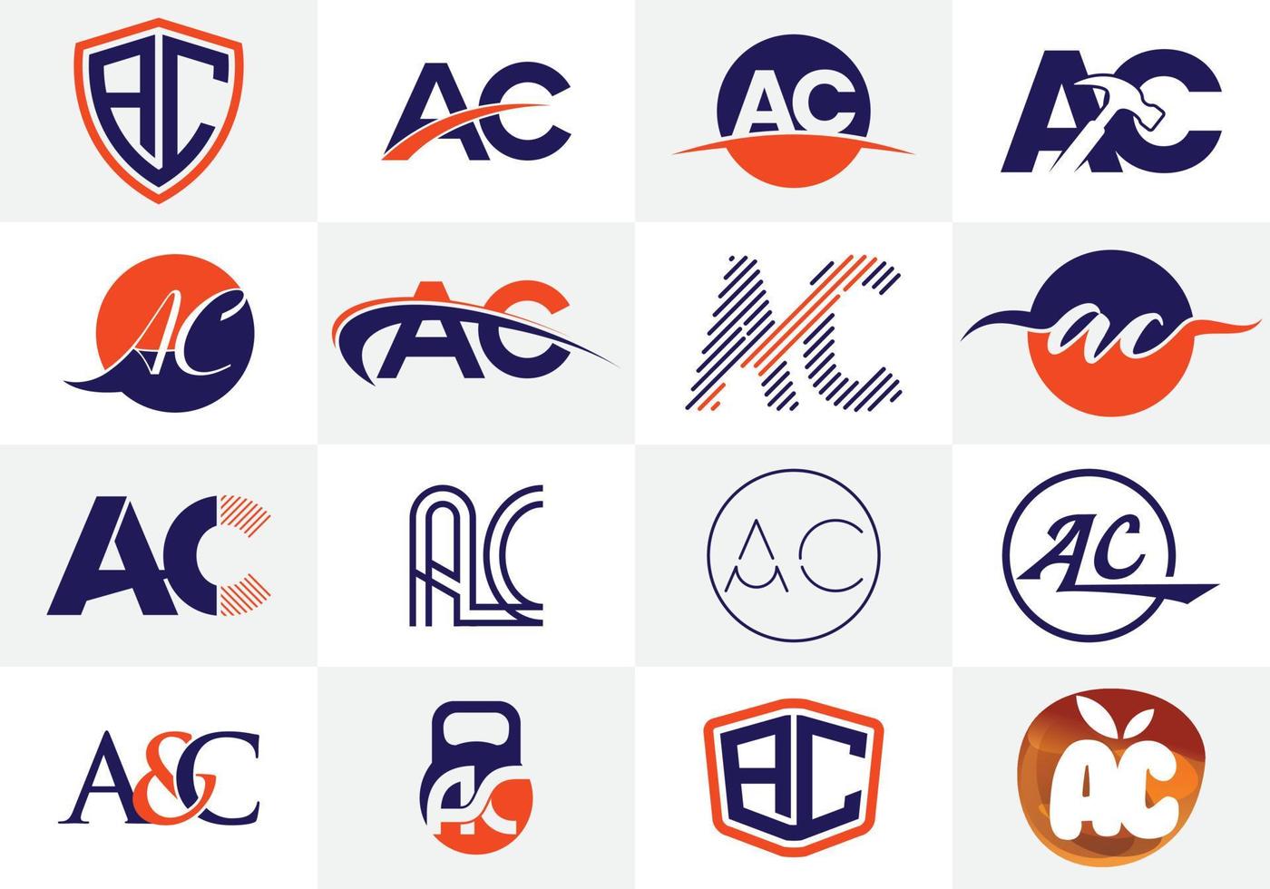 ac brief logo ontwerp. creatieve ac brieven pictogram vector. vector