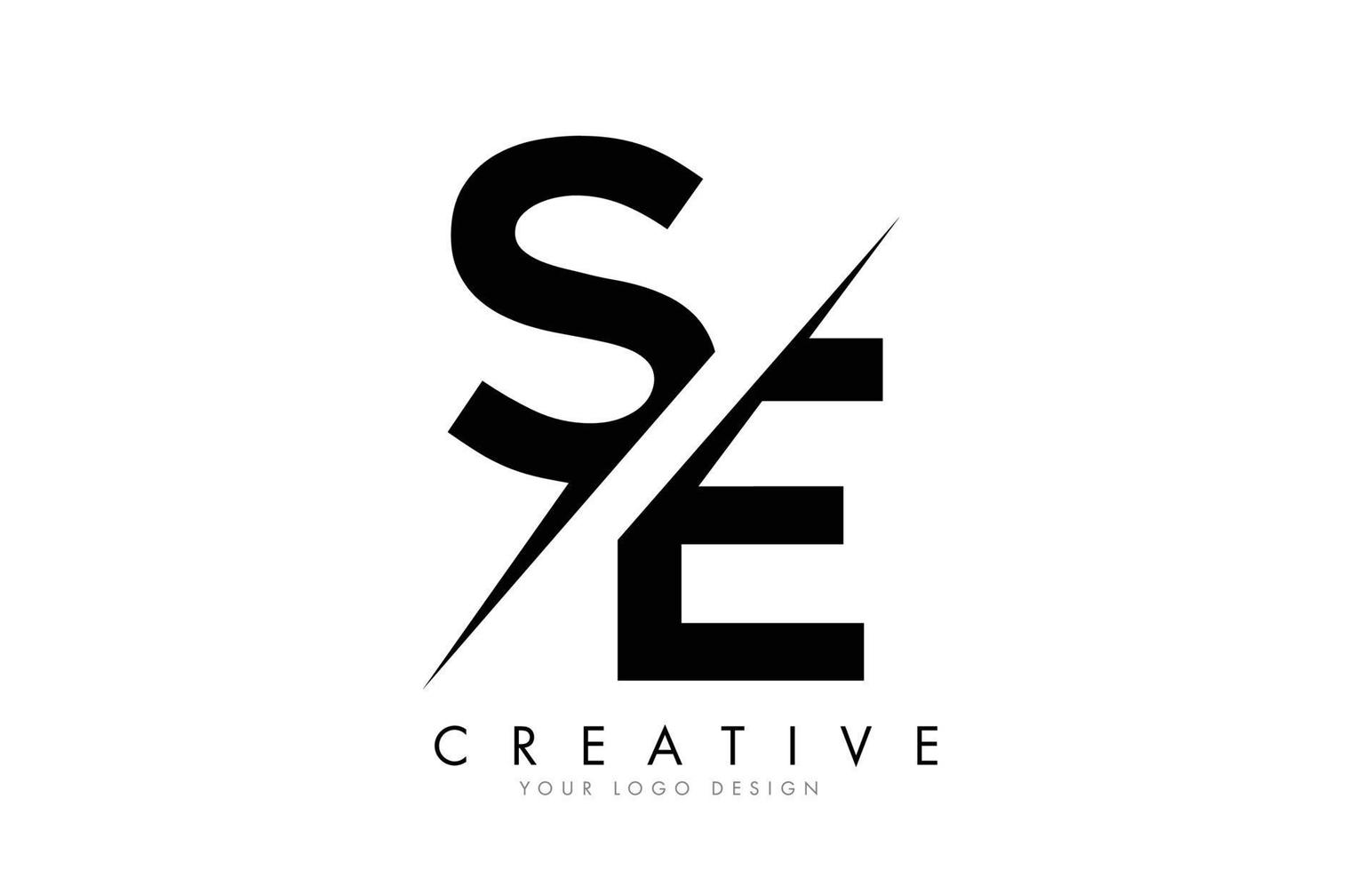 se se letter logo-ontwerp met een creatieve snit. vector